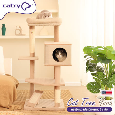 คอนโดแมว Catry รุ่น Cat Tree Yara สีเบจ_1